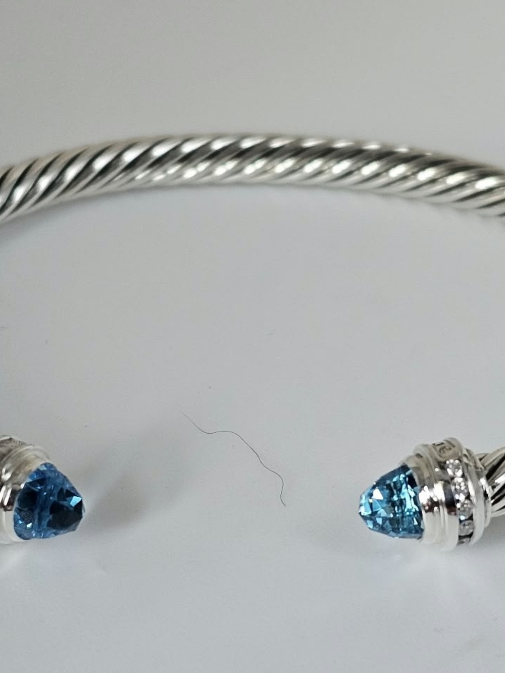 David Yurman 5mm Bracelet with Blue Topaz & Diamonds